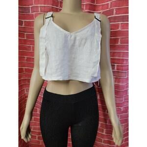 SEEK THE LABEL  White Linen Size M Women's Cropped Top NWT #C6
